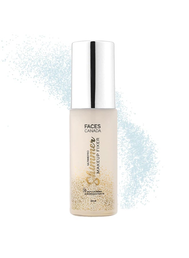 فايسز كندا بخاخ تثبيت المكياج Ultime Pro Shimmer من FACESCANADA، سعة 100 مل | بخاخ تثبيت مكياج يدوم طويلاً | يحافظ على ثبات المكياج | يمنح لمسة نهائية لامعة وجذابة | يرطب البشرة ويهدئها وينعشها | خالٍ من الكحول (عبوة واحدة) - Image 1